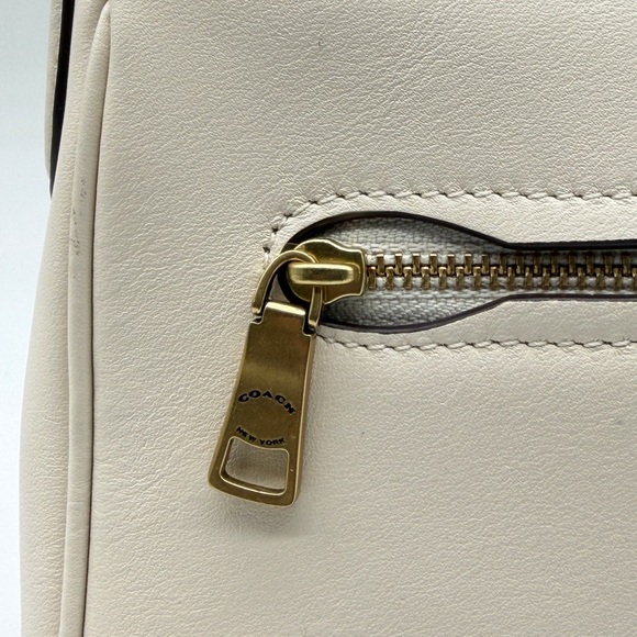 COACH Soft Tabby genuine leather shoulder crossbody + Dust bag  CHALK WHITE - Picture 15 of 16